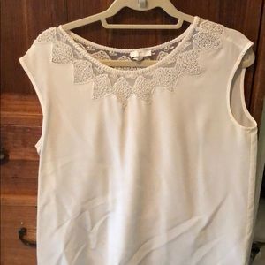 Joie silk blouse with lace on the top